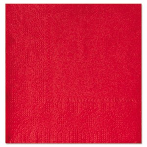 Beverage Napkins, Two-Ply 9 1/2" x 9 1/2", Red, Embossed