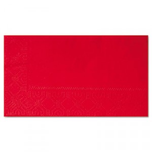 Dinner Napkins, Paper, 1/8 Fold, Two-Ply, 15" x 17", Red