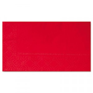 Dinner Napkins, Paper, 1/8 Fold, Two-Ply, 15" x 17", Red