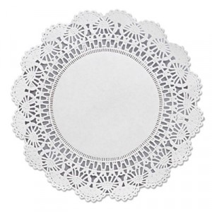 Cambridge Lace Doilies, Round, 8", White