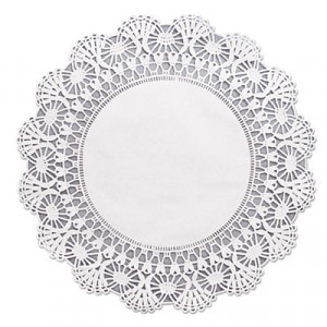 Cambridge Lace Doilies, Round, 12", White