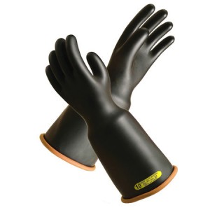 NOVAX Insulating Glove, Class 2, 18 In., Blk./Orn., Bell Cuff