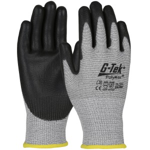 Glove Knit Seamless PolyKor Blended Grey Polyurethane Coated Medium 1/DZPR
