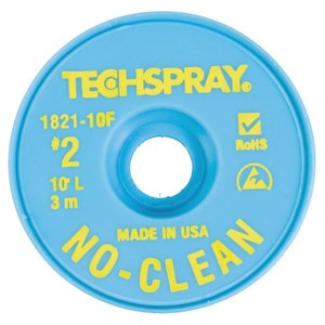 Techspray Desoldering Braid No Clean 10' Yellow