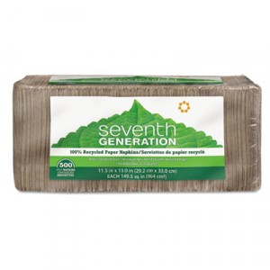 100% Recycled Napkins, One-Ply Luncheon Napkins, 11-1/2x15, Brown