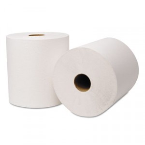 EcoSoft Universal Roll Towels, 8x800ft, White