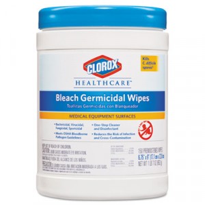 Germicidal Wipes, 6x5, Unscented, 150/Canister