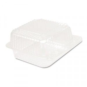 Staylock Clear Hinged Container, Plastic, 5-3/10x5-3/5x2-4/5, Clear, 125/Bag