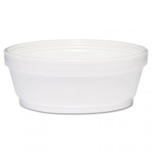 Insulated Super Squat Foam Bowl, White, 8 oz, 25/Bag