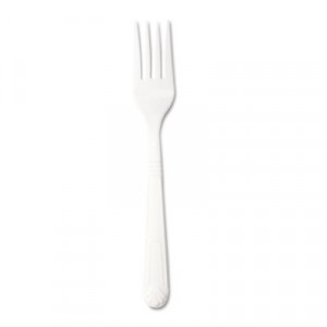 Heavyweight Cutlery, Fork, Plastic, White