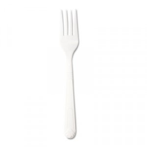 Heavyweight Cutlery, Fork, Plastic, White
