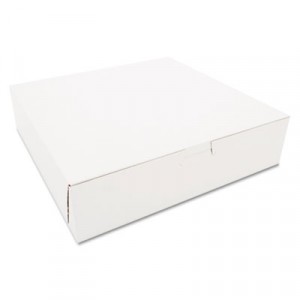 Tuck-Top Bakery Boxes, 10w x 10d x 2 1/2h, White