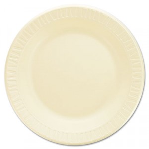 Foam Plastic Plates, 10 1/4 Inches, Honey, Round, 125/Pack