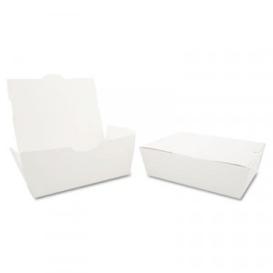 ChampPak Carryout Boxes, 3lb, 7 3/4w x 5 1/2d x 2 1/2h, White