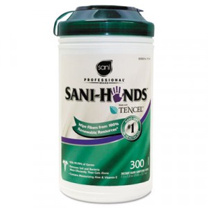 Sani-Professional Sani-Hands II Wipes, 7 1/2x5 1/2, 300 Wipes/Can