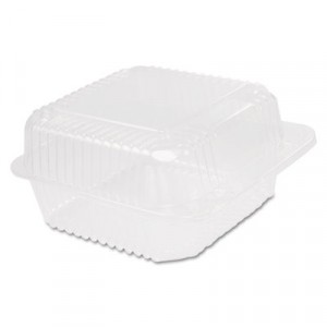 Staylock Clear Hinged Container, Square, Deep Base, 6-1/10x6-1/2x3, 125/Pack