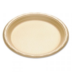 enviroware Foam Dinnerware, Plate, 9”, Wheat