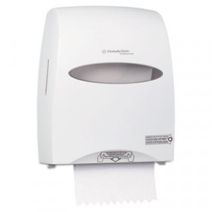 SANITOUCH Hard Roll Towel Dispenser, 12 3/5x10 1/5x16 3/10, Pearl White