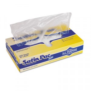 Satin-Pac High Density Polyethylene Deli Film Sheets, 10x10 3/4, Clear, 100