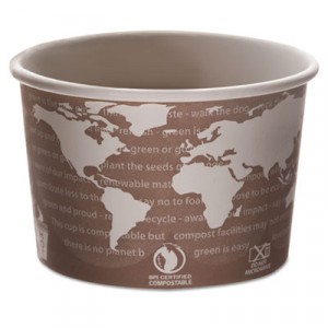 World Art PLA-Laminated Soup Containers, 1-Comp, Gray/White, 8oz