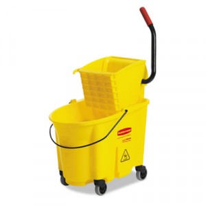 Mop Bucket 26-35Qrt w/Wringer Plastic Yellow