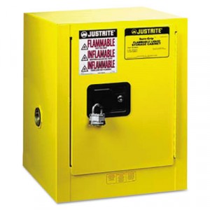 Sure-Grip EX Countertop Safety Cabinet, 17w x 17d x 22h, Yellow