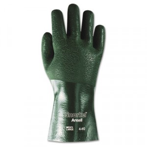 Snorkel Chemical-Resistant Gloves, Size 10 (X-Large), PVC/Nitrile/Nylon/Jersey, Green