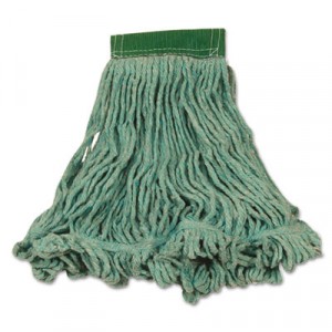 Super Stitch Blend Mop Heads, Cotton/Synthetic, Green, Medium