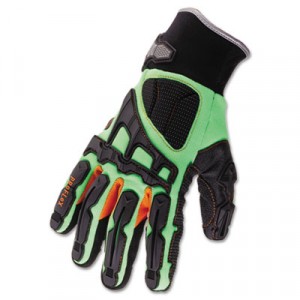 ProFlex® 925F(x) Dorsal Impact-Reducing Gloves, Black-Green-Orange, Large