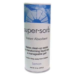 Super-Sorb Liquid Spill Absorbent, Powder, 12 Ounce Shaker Can, Lemon-Scented