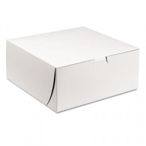 Tuck-Top Bakery Boxes, 9w x 9d x 4h, White