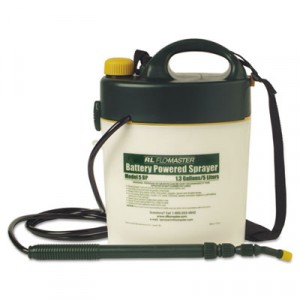 Portable Battery-Powered Sprayer w/Telescoping Wand, 1.3 Gallon, Black/White