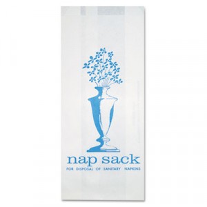 Nap Sack Sanitary Disposal Bags, 4w x 2d x 9h, White