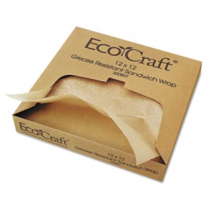 EcoCraft Grease-Resistant Paper Wrap/Liner, 12x12, 1000/Box