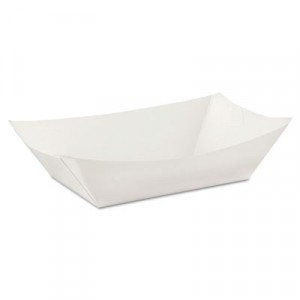 Kant Leek Polycoated Paper Food Tray, 3 Pound, White, 250/Pack