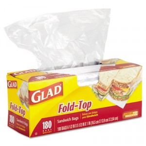 Fold Top Sandwich Bags, 6-1/2x5-1/2, Clear, 180/Box