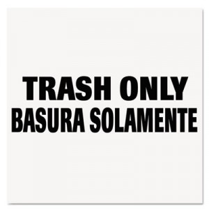 Medical Decal, "Trash Only", 10x4, White