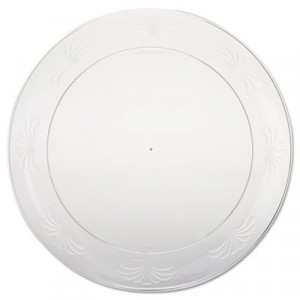 Designerware Plastic Plates, 9 Inches, Clear, Round, 10/Pack