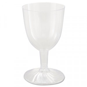 Comet Plastic Wine Glasses, 6 oz, Clear, Two-Piece Construction