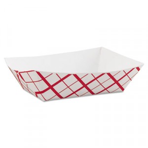 Paper Food Baskets, 3lb, Red/White
