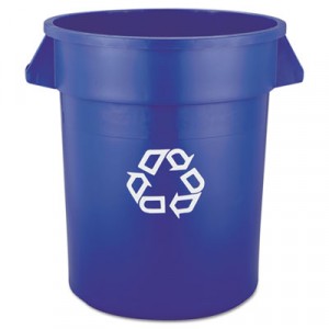 Brute Recycling Container, Round, 20 gal, Blue