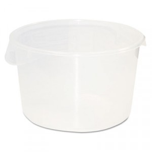 Round Storage Containers, 12qt, 13 1/8dia x 8 1/8h, Clear