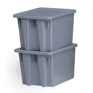 Palletote Box, 9.72gal, Gray