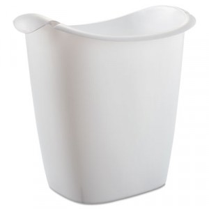 Recycle Bag Wastebasket, Rectangular, Plastic, 3 1/2 gal, White