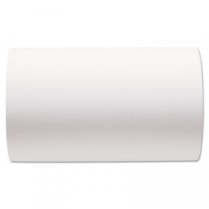 Hardwound Roll Paper Towel, Nonperforated, 9x400 ft., White
