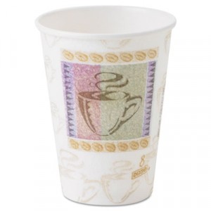 PerfecTouch Hot Cups, 8 oz., Coffee Haze Design, 50/Bag