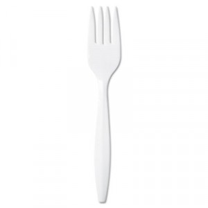 Plastic Tableware, Mediumweight Forks, White