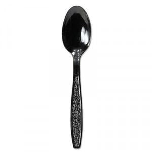 Guildware Heavyweight Plastic Teaspoons, Black