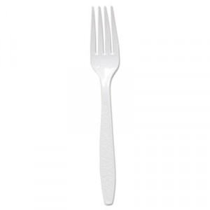 Extra-Heavy Polystyrene Forks, White, Guildware Design, Bulk, 1,000/Case