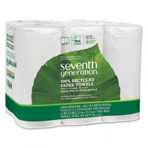 100% Recycled Paper Towel Rolls Right Size Sheets, White